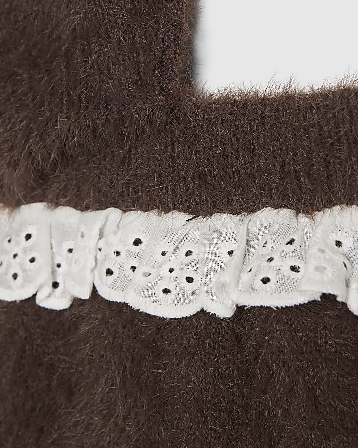 Baby Girls Brown Swan Cardigan 2 Piece set