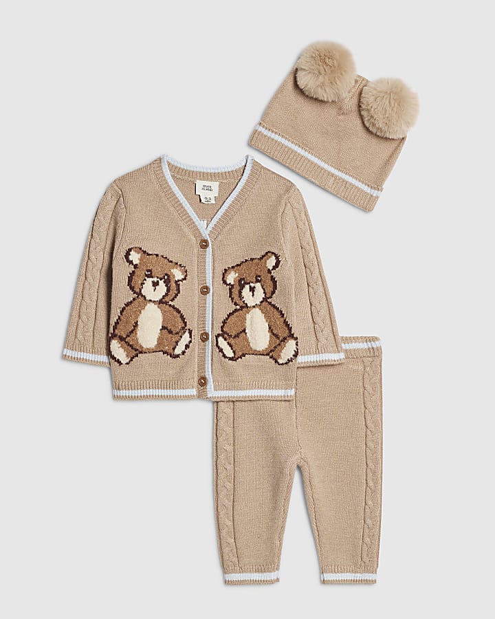 Baby Boys Beige Cutest Cuddle Club Knit Set
