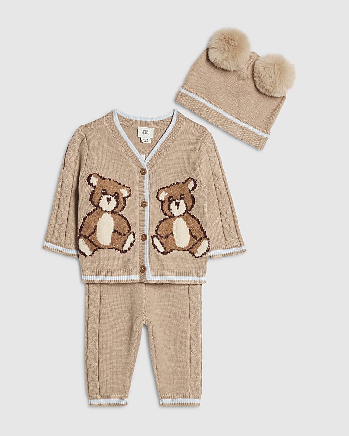 Baby Boys Beige Cutest Cuddle Club Knit Set
