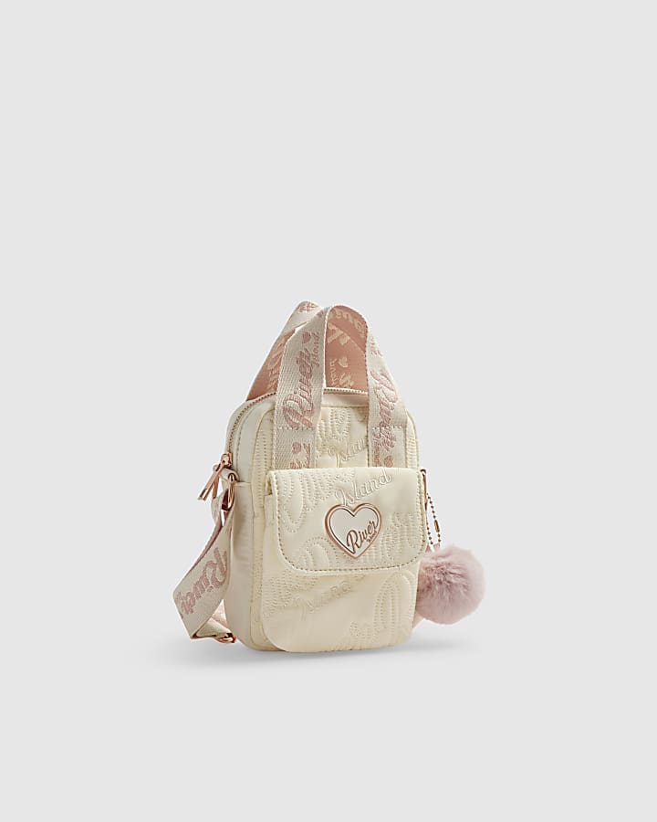 Girls Cream Top Handle RI Cross Body Bag