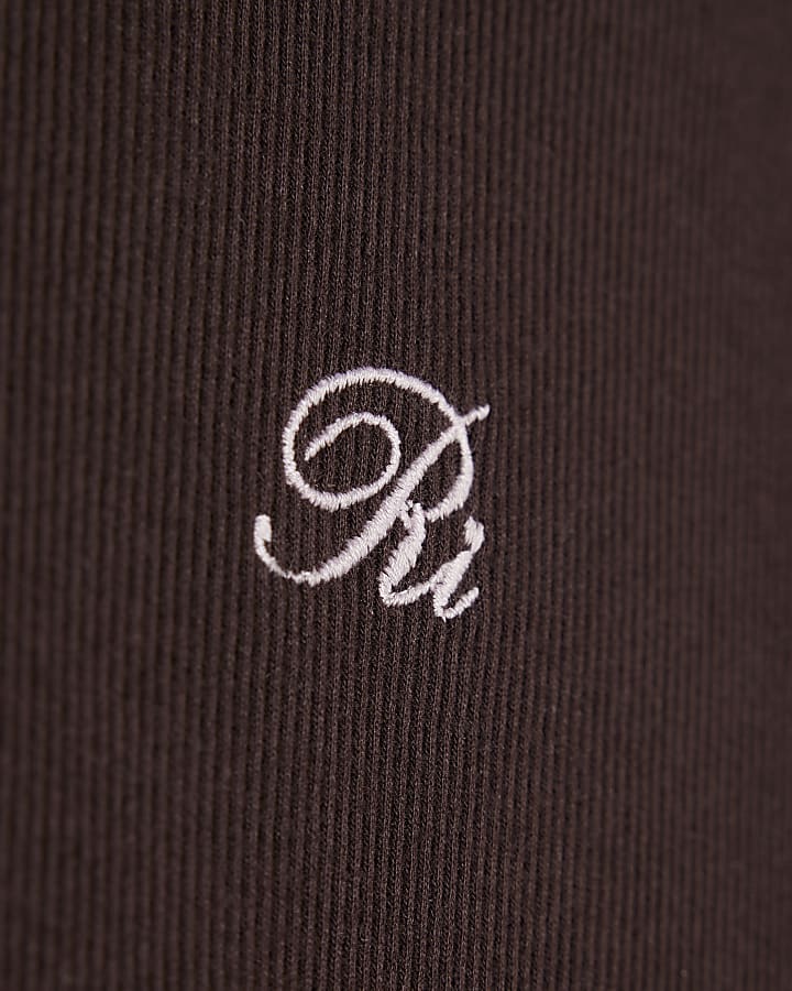 Girls Brown Whipstitch T-Shirt