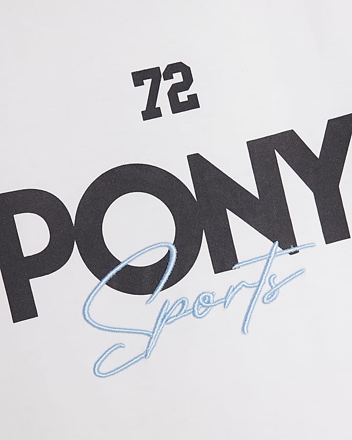 Mini Boys White Pony Oversized Logo T-Shirt