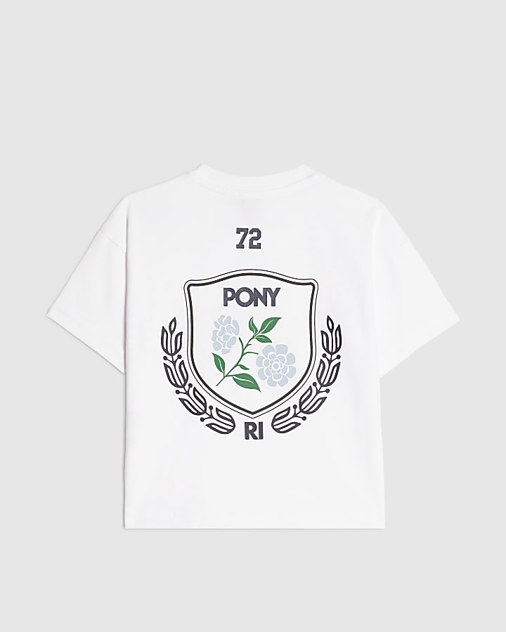 Mini Boys White Pony Oversized Logo T-Shirt