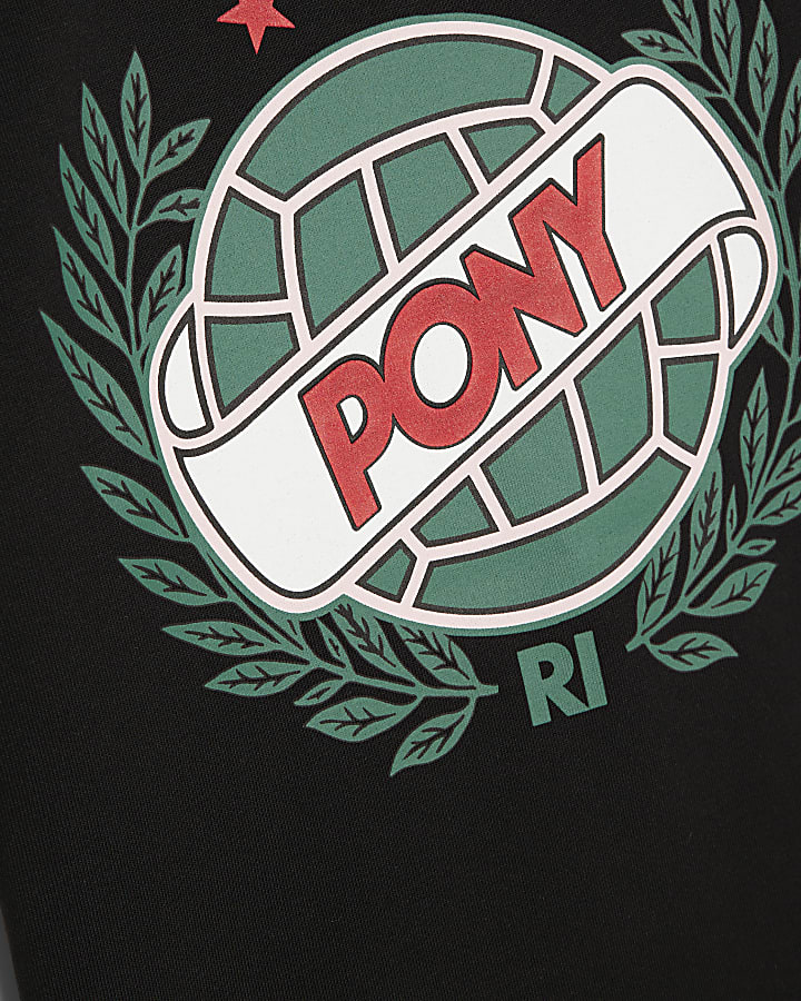 Boys Black Pony Oversized Ball T-Shirt