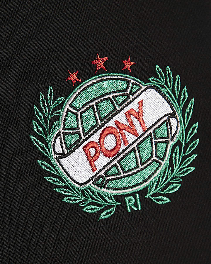 Boys Black Pony Oversized Ball T-Shirt