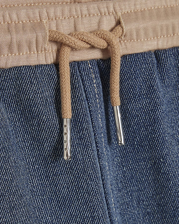 Girls Blue Hybrid Drawstring Straight Jeans