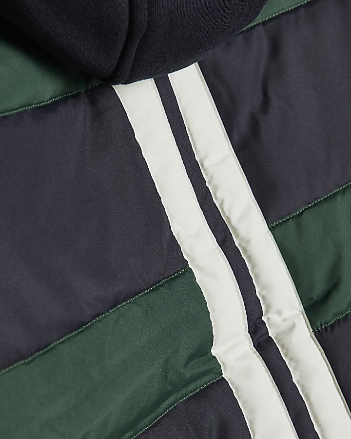 Boys Navy Blocked Racer Jacket