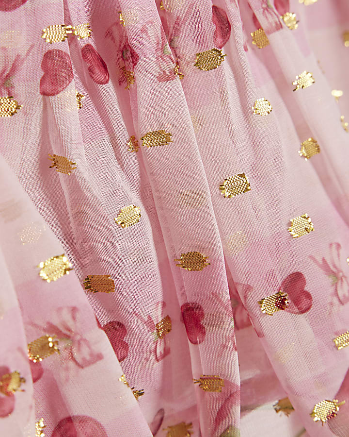 Mini Girls Pink Chiffon Top Set