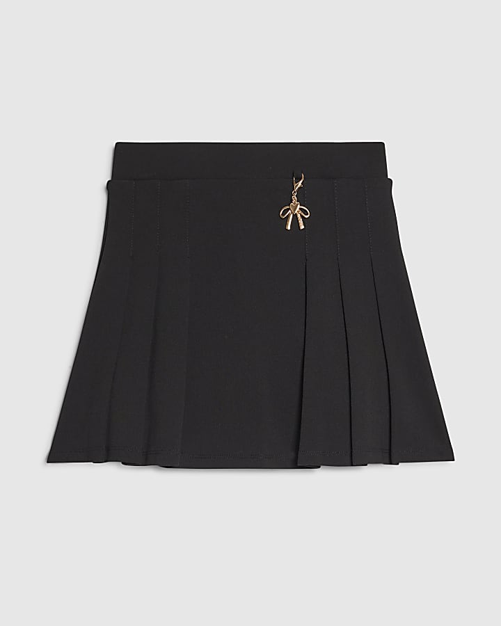 Girls Black Pleated Skirt