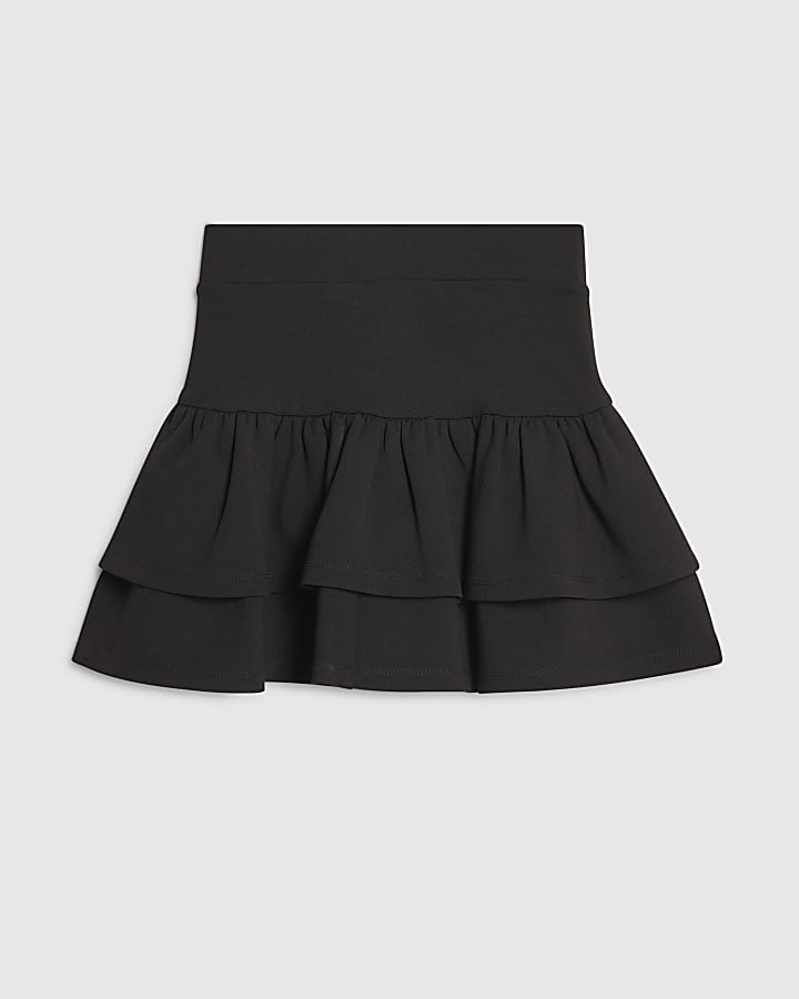 Girls Black Built In Shorts Rara Skirt