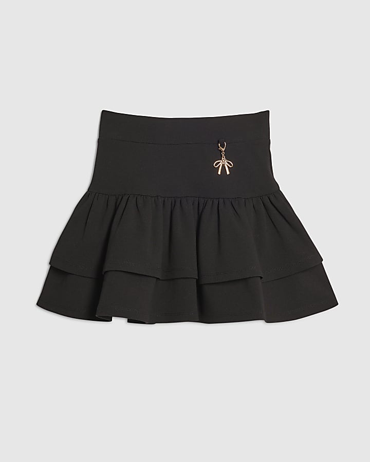 Girls Black Built In Shorts Rara Skirt
