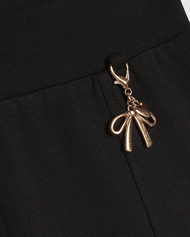 Girls Black Wide Leg Trousers