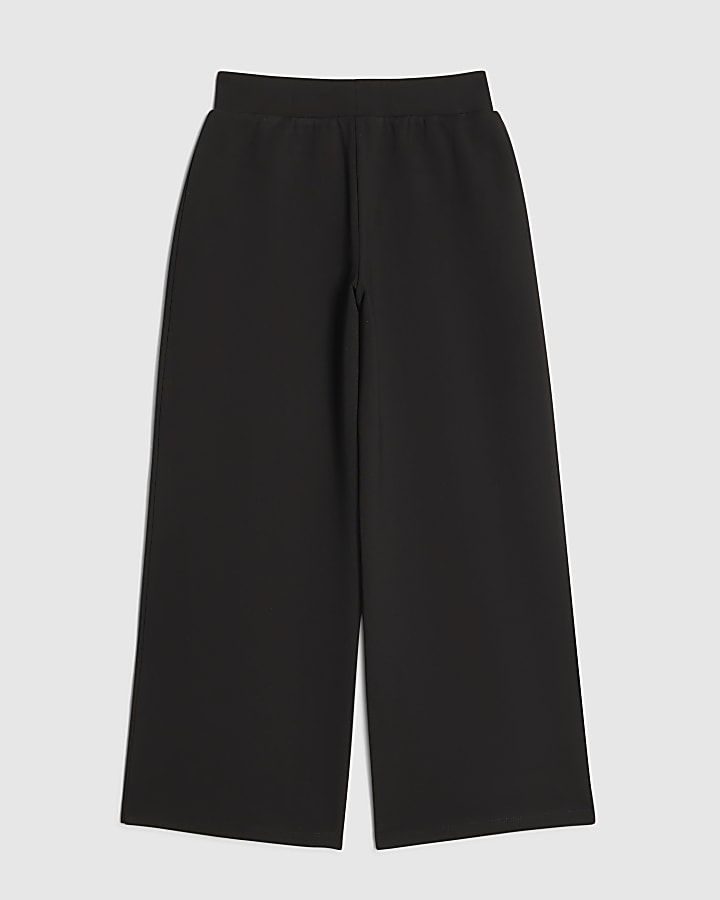 Girls Black Wide Leg Trousers