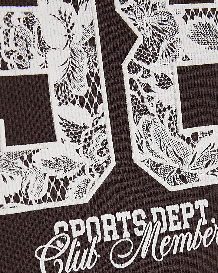 Girls Brown Lace 98 Number T-Shirt