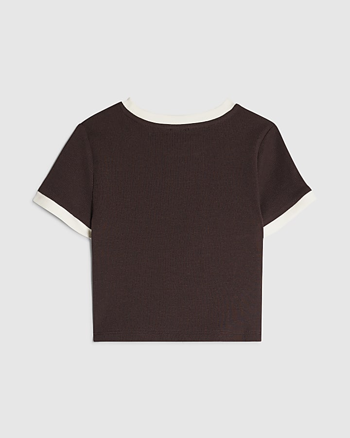 Girls Brown Lace 98 Number T-Shirt