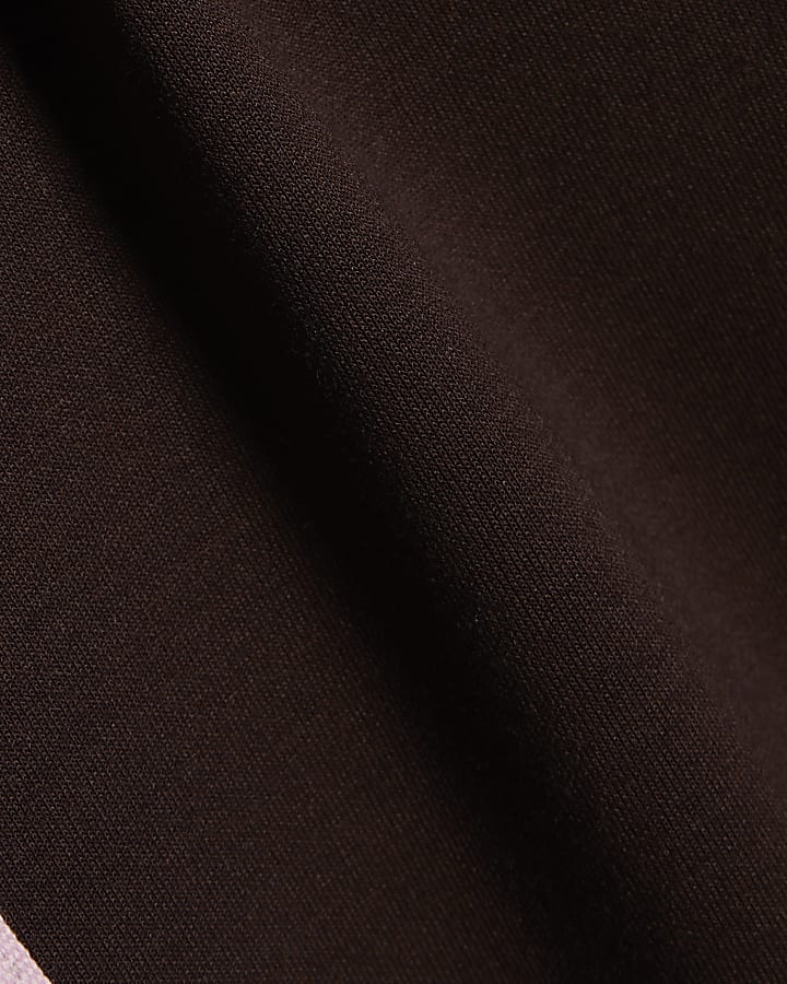 Girls Brown Side Stripe Joggers