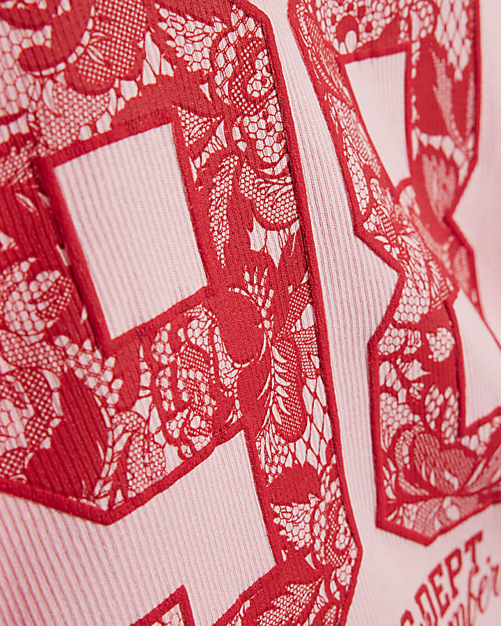 Girls Pink 98 Lace Number T-Shirt Set