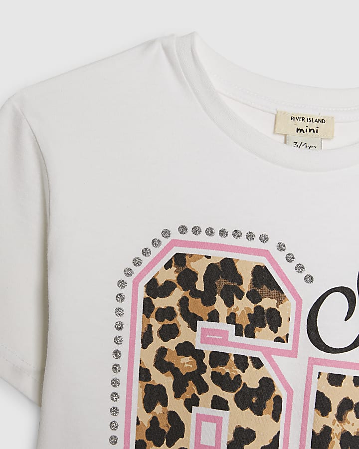 Mini Girls White Six Seven 67 T-Shirt