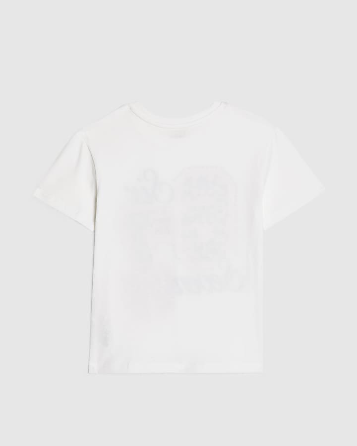 Mini Girls White Six Seven 67 T-Shirt