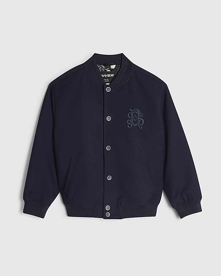 Boys Navy Twill Bomber Jacket