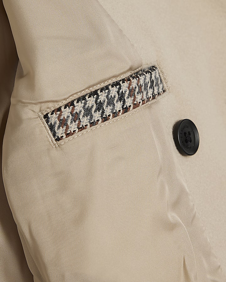 Boys Beige Double Breasted Peacoat
