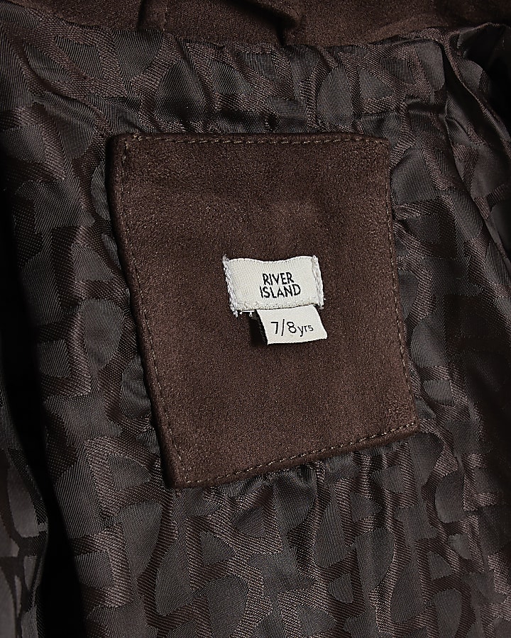Boys Brown Faux Suede Western Jacket