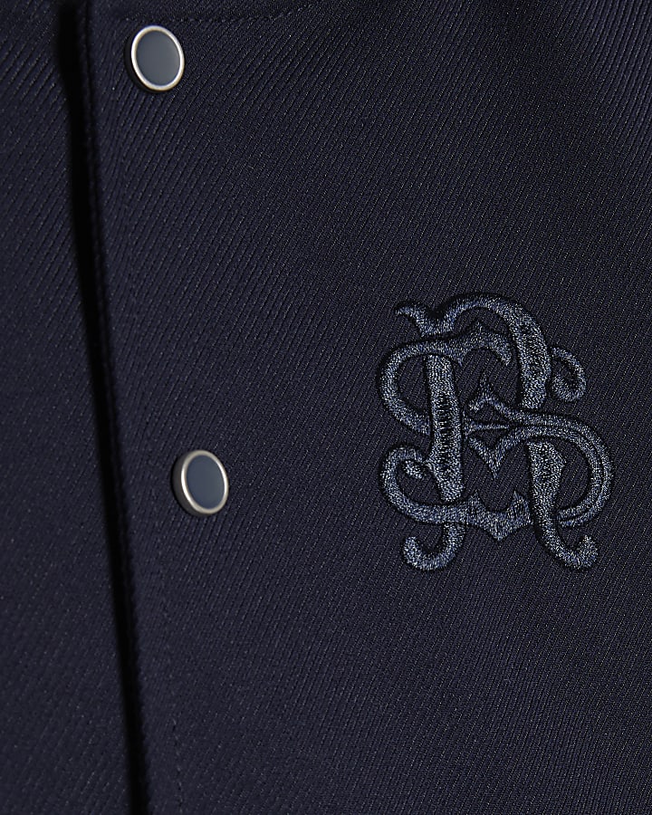 Mini Boys Navy Twill Bomber Jacket