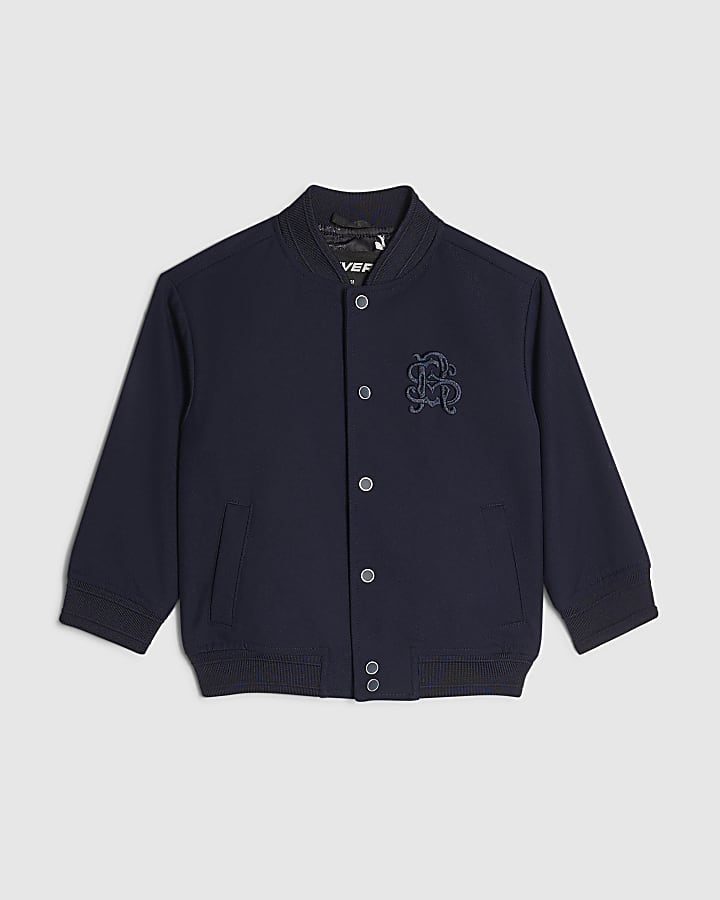 Mini Boys Navy Twill Bomber Jacket