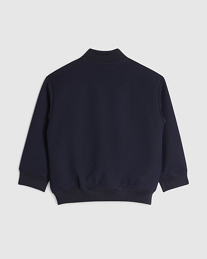 Mini Boys Navy Twill Bomber Jacket