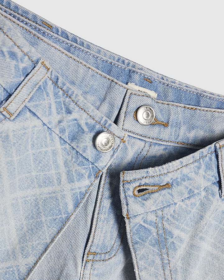 Girls Check Wide Leg Hybrid Skirt Jeans
