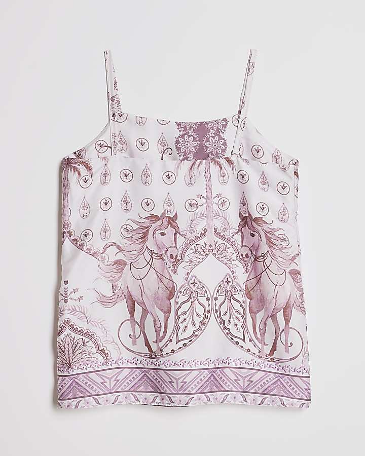 Girls Pink Horse Horse Cami Top