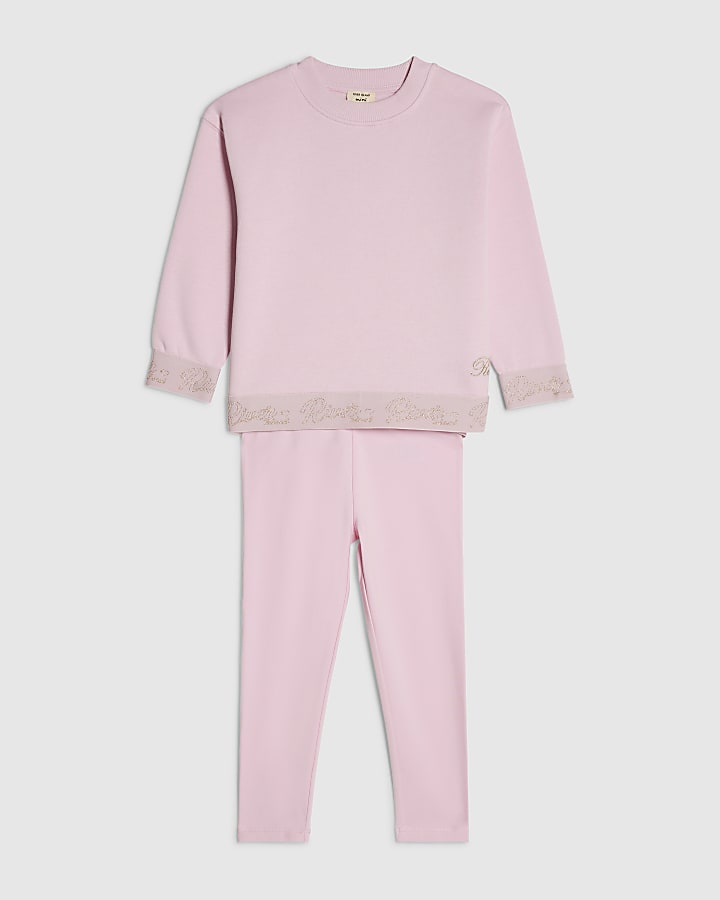 Mini Girls Pink RI Sweatshirt Set