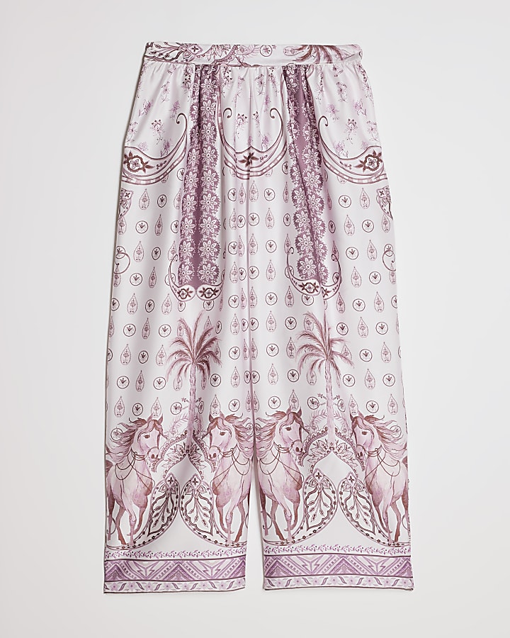 Girls Pink Satin Horse Trousers