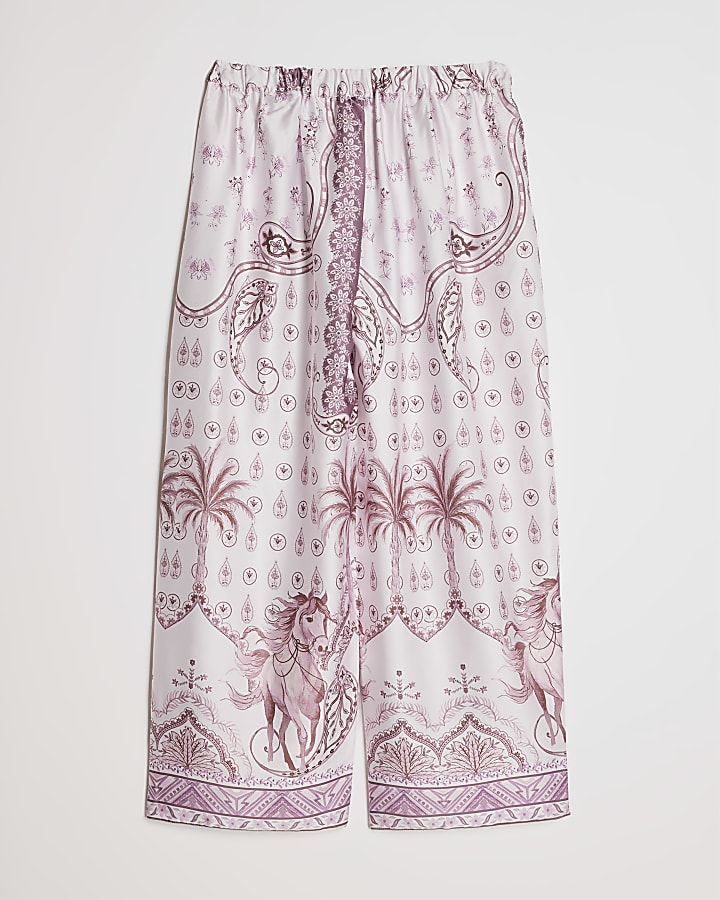 Girls Pink Satin Horse Trousers
