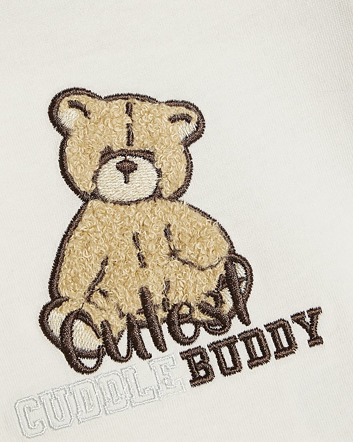 Baby Boys Cream Cuddle Buddy Bear T-Shirt Set