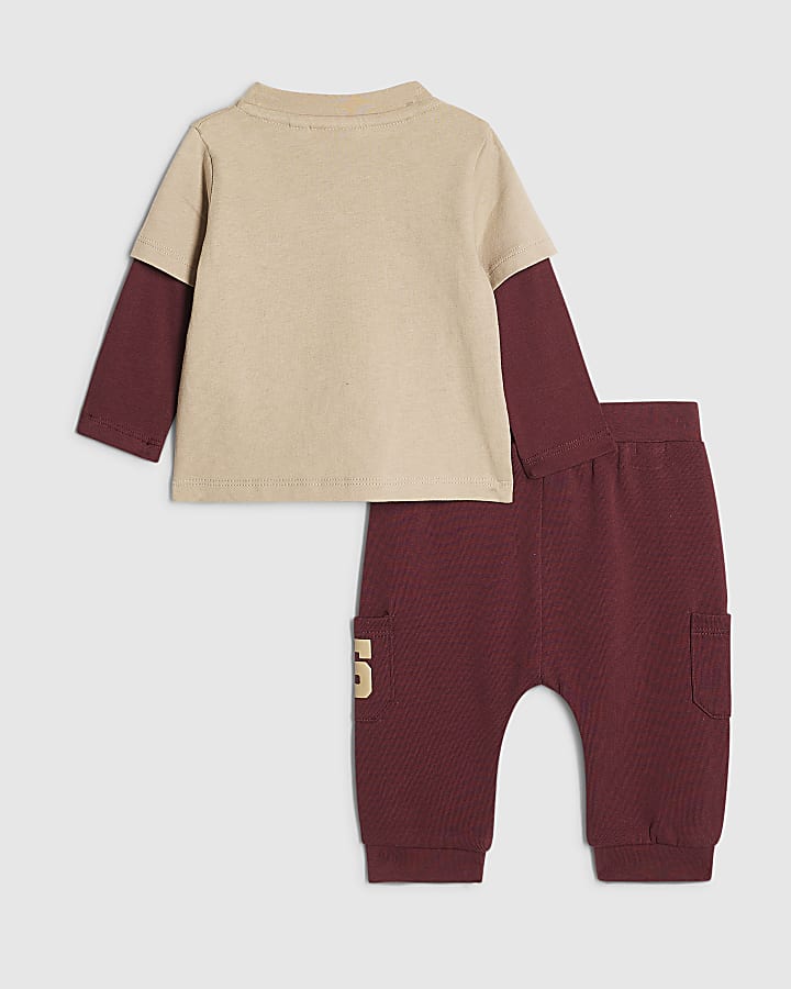 Baby Boys Brown Tiny Champ 95 T-Shirt Set