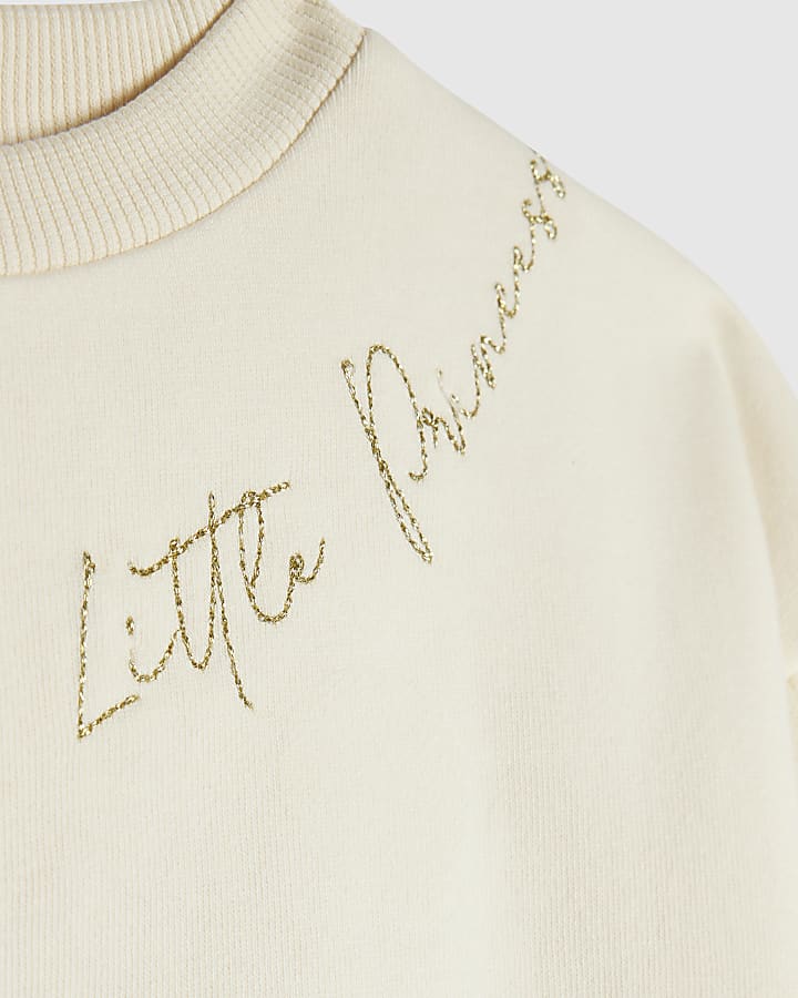 Mini Girls Yellow Tulle Bow Sweatshirt Set