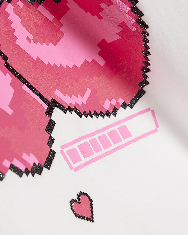 Girls White Cherry Gamer T-Shirt