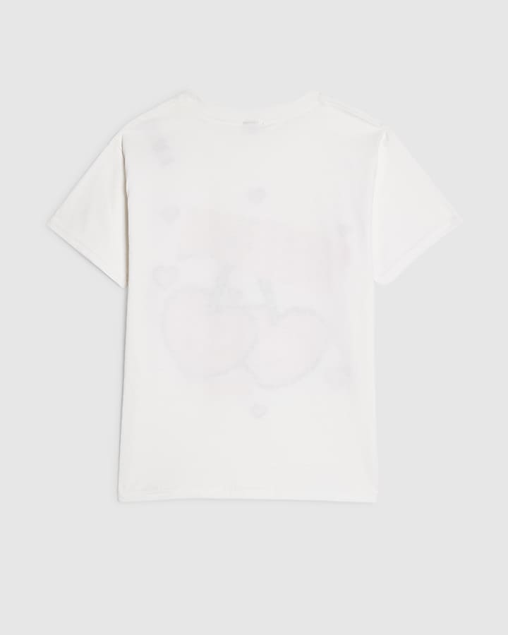 Girls White Cherry Gamer T-Shirt