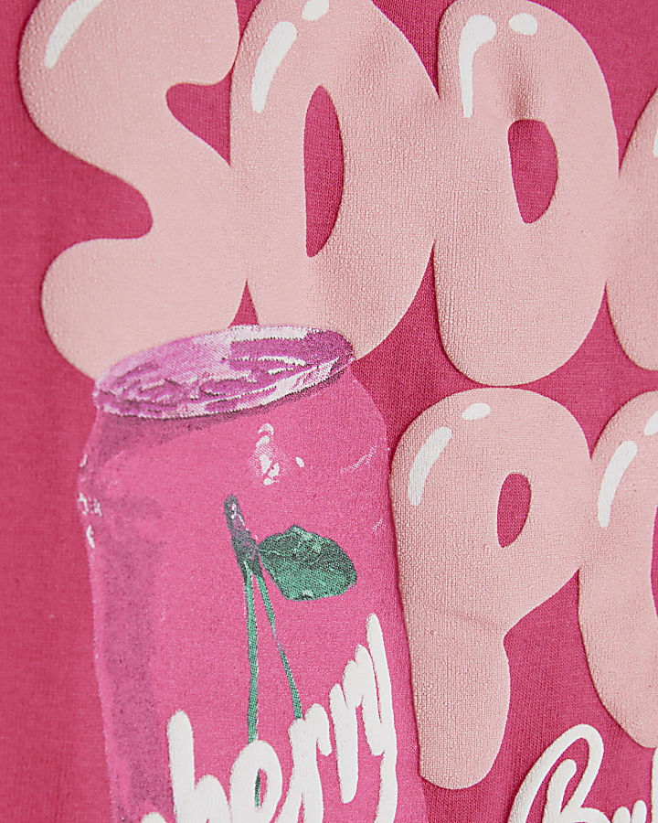 Girls Pink Soda Pop Crop T-Shirt