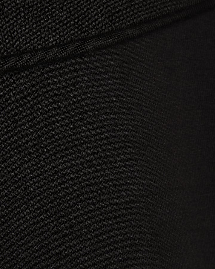 Girls Black Scarf Wrap Wide Leg Trousers