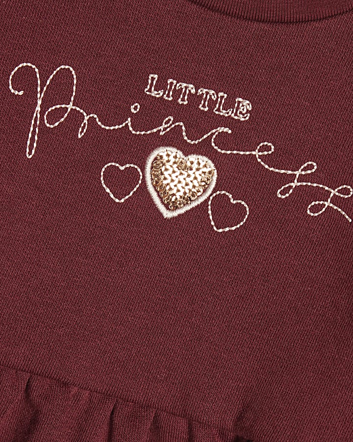 Baby Girls Red Little Princess Sweatshirt Set
