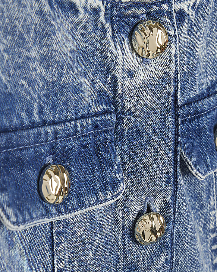 Girls Denim Flippy Pinifore Dress