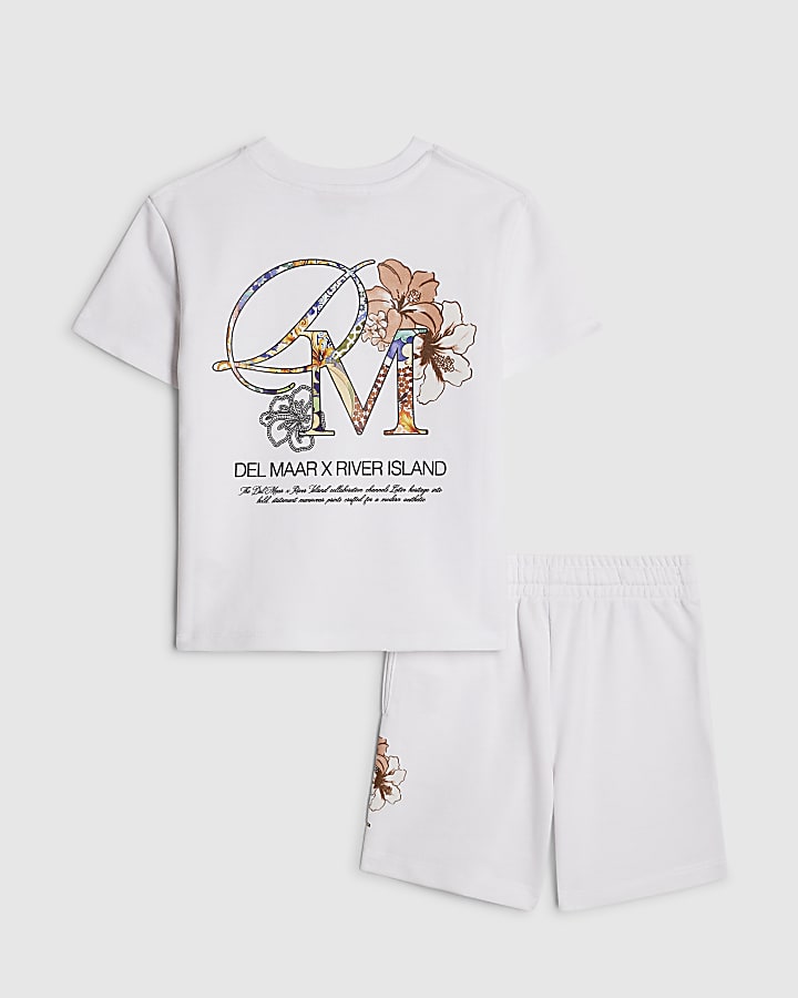 Mini Boys White T-Shirt And Shorts Set