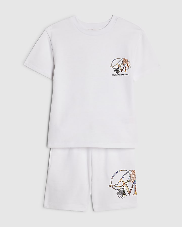 Mini Boys White T-Shirt And Shorts Set