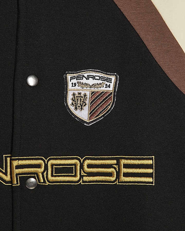 Boys Black Penrose Badge Bomber Jacket