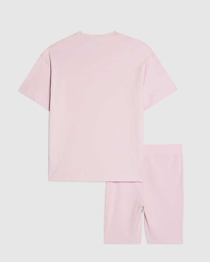 Girls Pink Rainbow River T-Shirt & Shorts Set