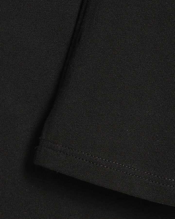 Girls Black Foldover Flared Trousers