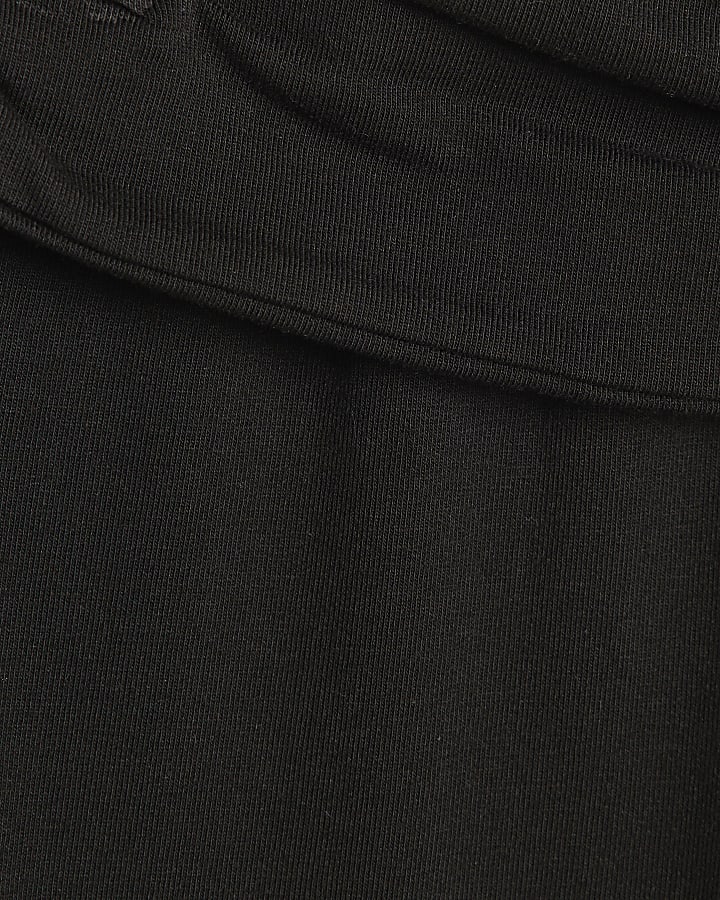 Girls Black Foldover Flared Trousers