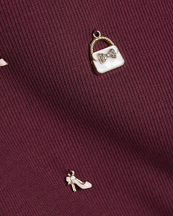 Girls Red Handbag Charms T-Shirt